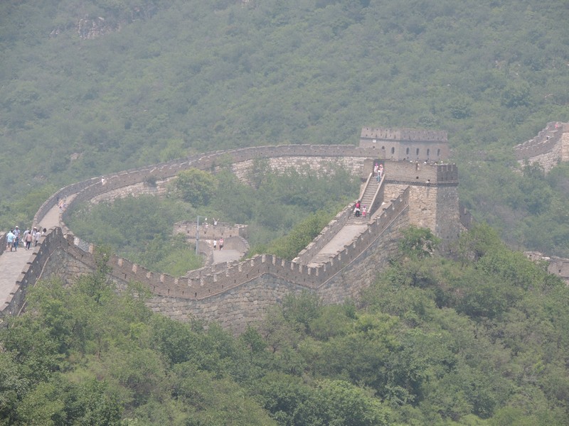 Great Wall at Mutianyu in the polluted atmosphere of china.