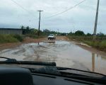 Wet sandy road at Barra Grande