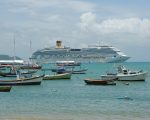 Cruise liners anchored off shore at Buzios most days and their passengers raided the town