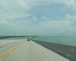 Low bridge connecting the Florida Keys.